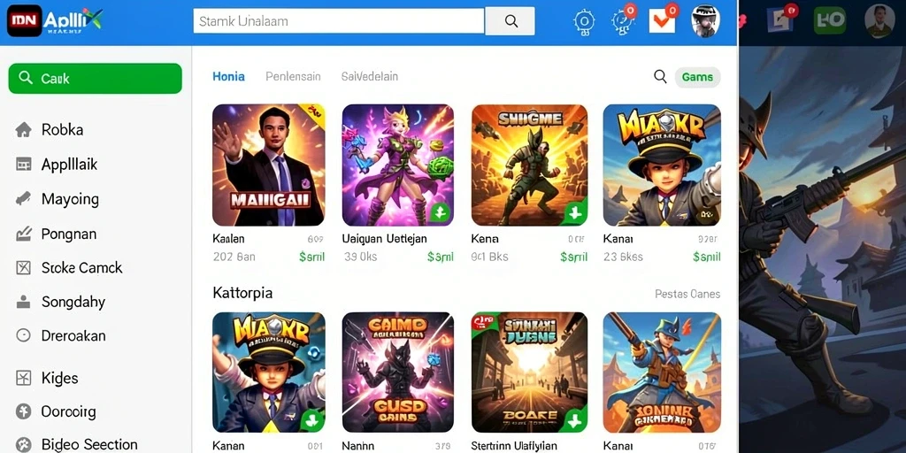 Screenshot menunjukkan grafik permainan berkualitas tinggi.